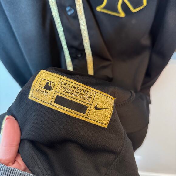 Derek Jeter New York Yankees Nike Authentic Collection Black Gold Jersey Size 48 - Picture 7 of 11